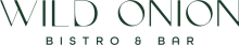 The image shows the text "Wild Onion Bistro & Bar" in a stylized font.