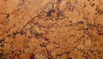 The image shows a textured cork surface with natural patterns and shades of brown, commonly used for flooring or bulletin boards.